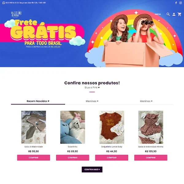 loja virtual blue e pink